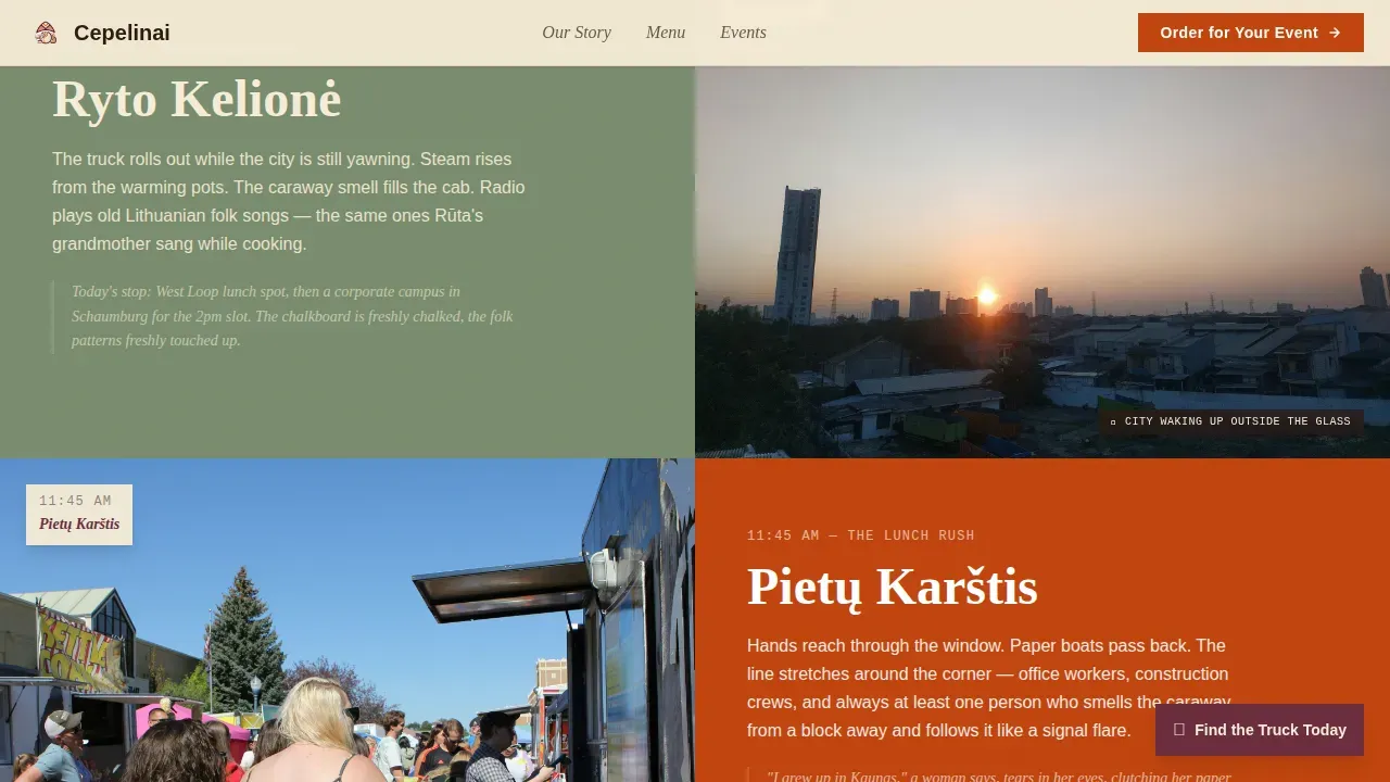 Lithuanian Food Truck Landing Page Template