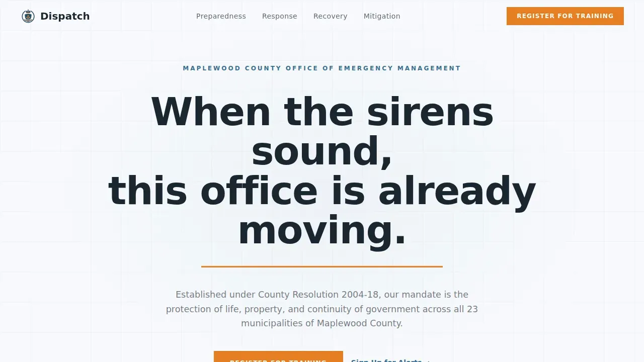 Complete Emergency Management Government Professional Website Template