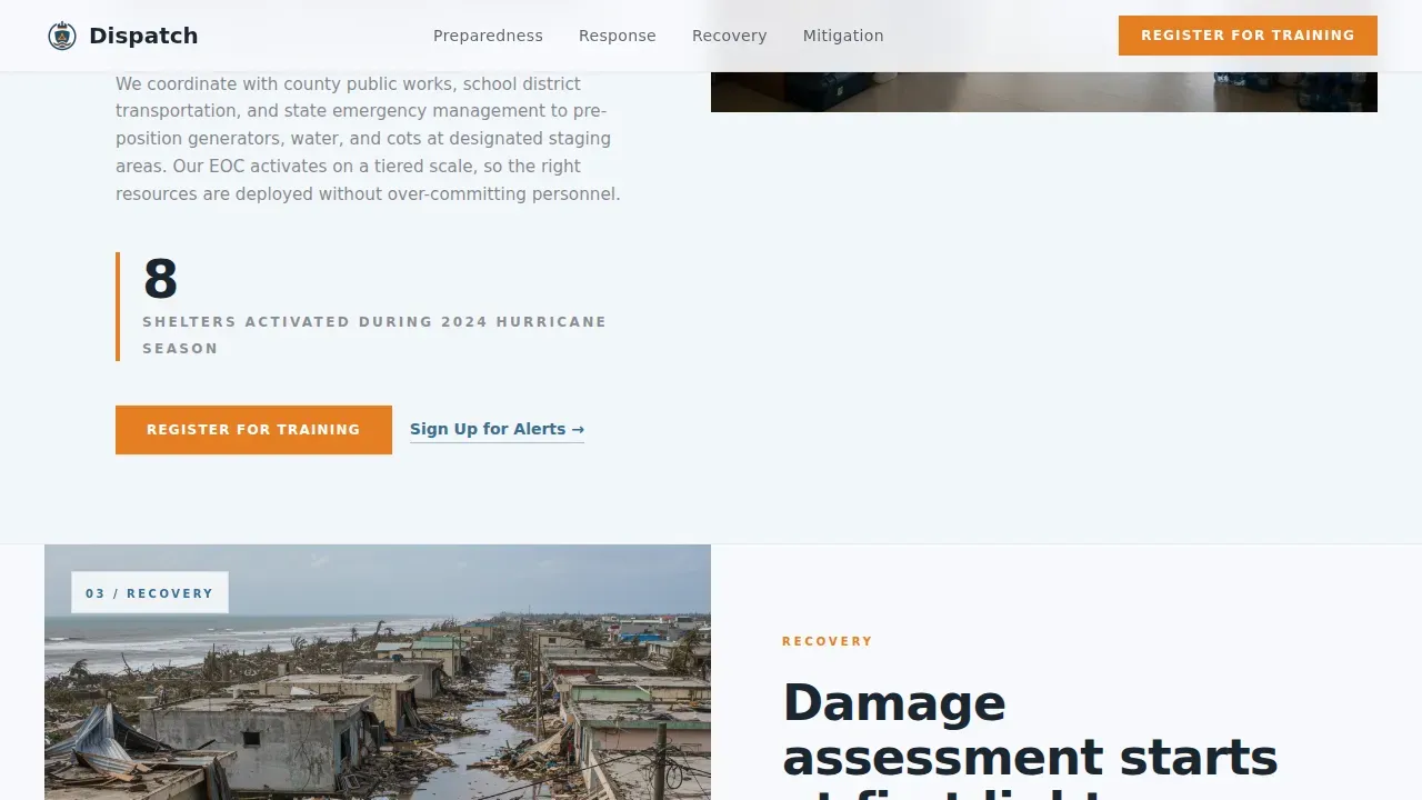 Complete Emergency Management Government Professional Website Template