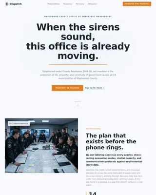 Complete Emergency Management Government Professional Website Template