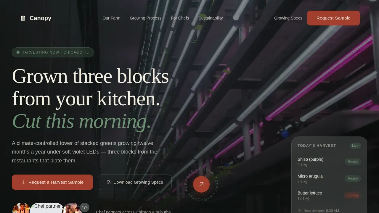Grow Local Harvest Fresh Landing Page Template
