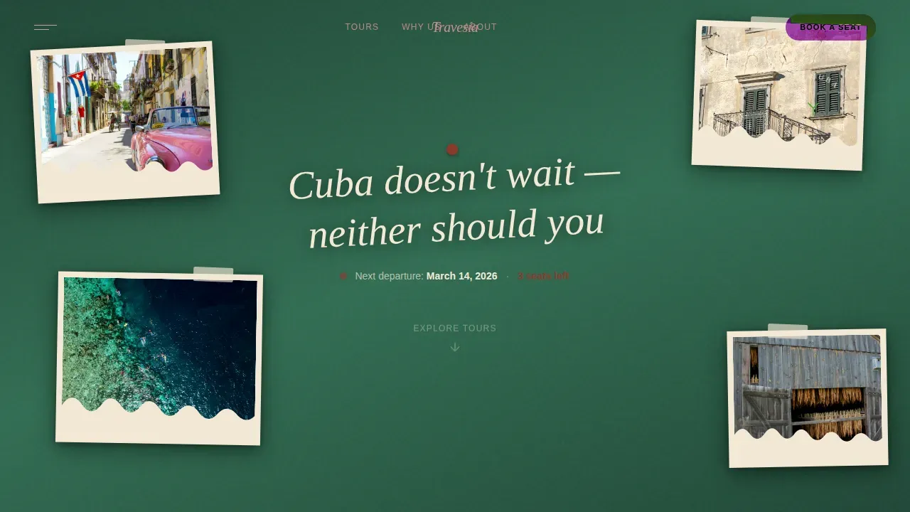 Small-Batch Cuba Tour Landing Page Template