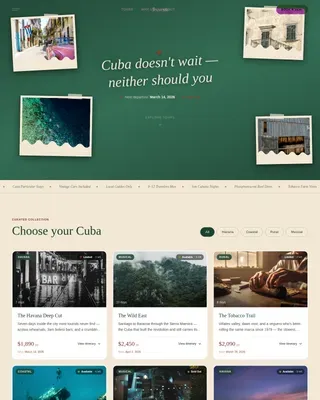 Small-Batch Cuba Tour Landing Page Template