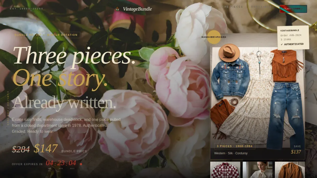 Retro Vintage Collections Landing Page Template
