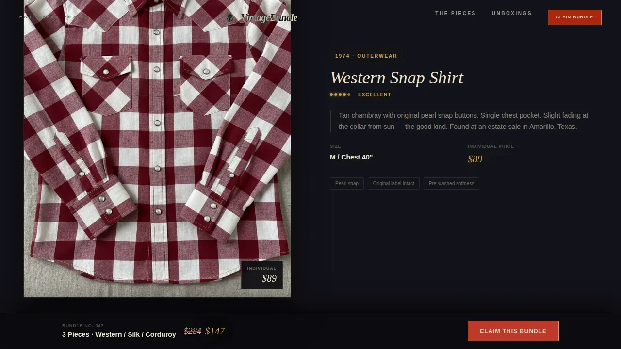 Retro Vintage Collections Landing Page Template