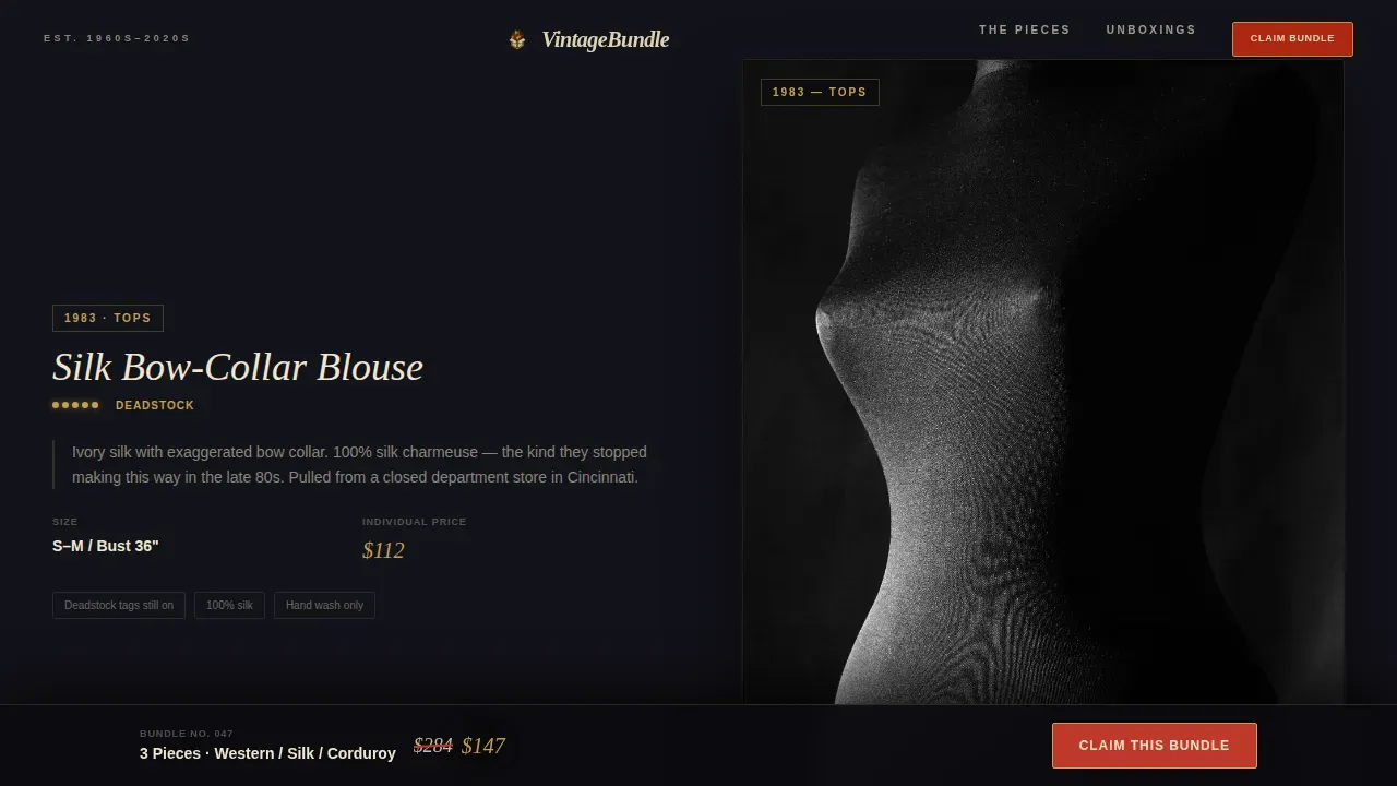 Retro Vintage Collections Landing Page Template