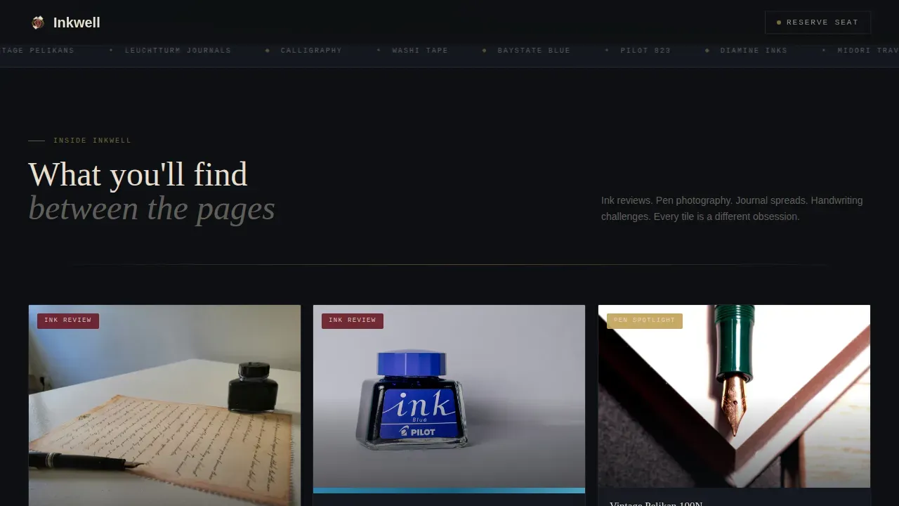 Editorial Writing Community Landing Page Template
