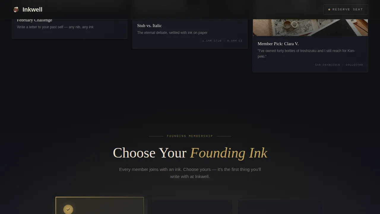 Editorial Writing Community Landing Page Template