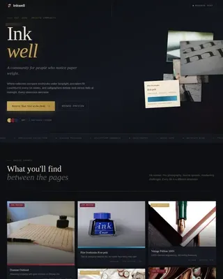 Editorial Writing Community Landing Page Template