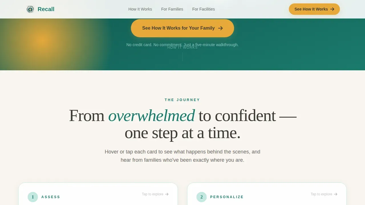 Memory Care Technology Landing Page Template
