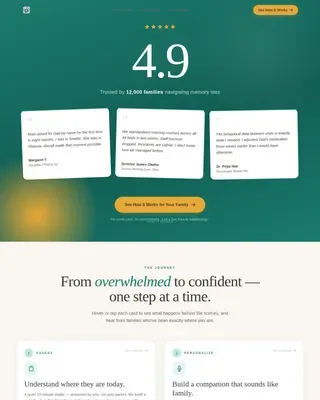 Memory Care Technology Landing Page Template