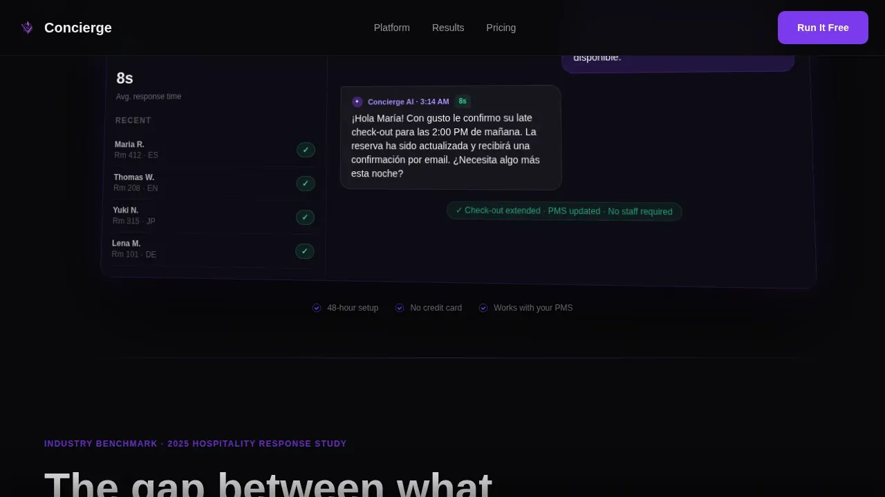 AI Guest Service Landing Page Template