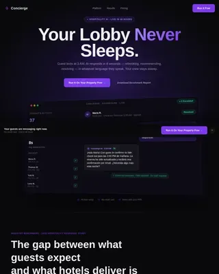 AI Guest Service Landing Page Template