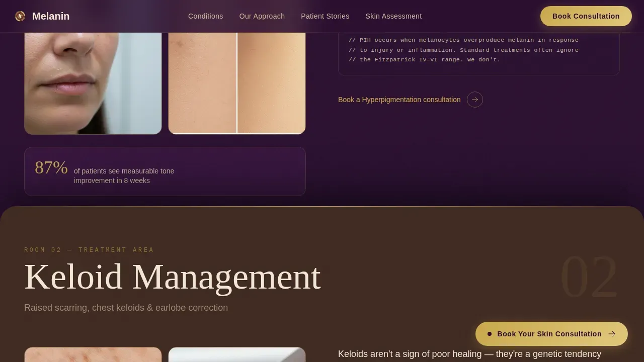 Dignified Dermatology Booking | Free Website Template | Rocket