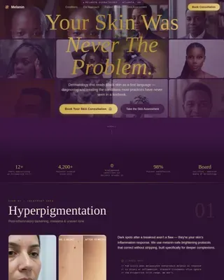 Dignified Dermatology Booking | Free Website Template | Rocket