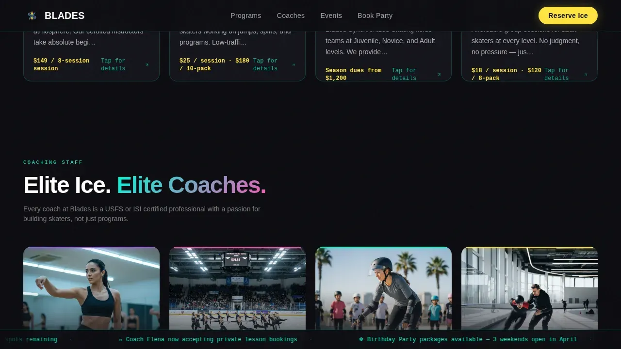 Figure Skating Pre-Launch & Coming Soon Website Template