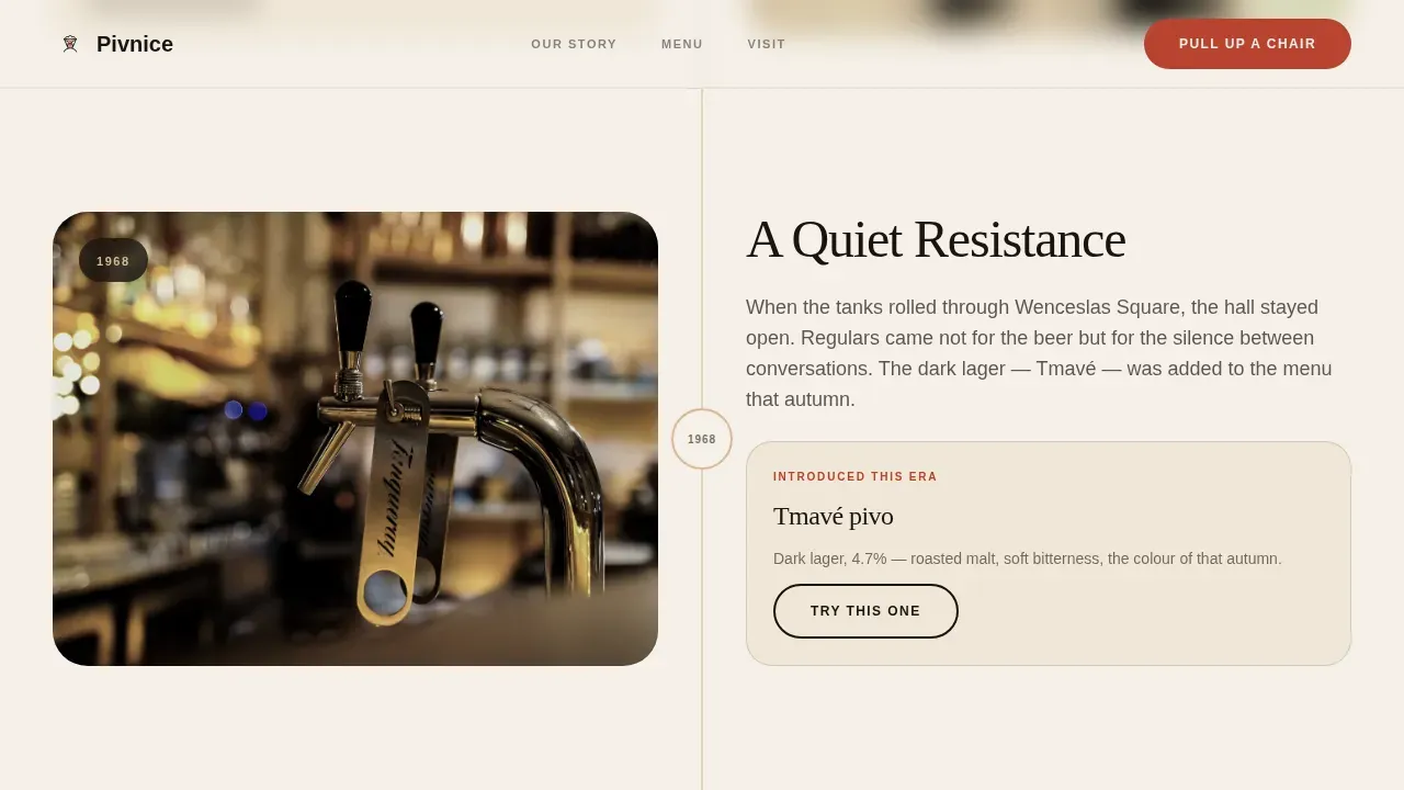 Warm Artisan Czech Beer Hall Landing Page Template