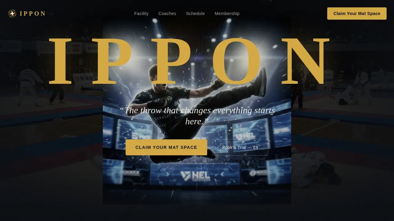 Judo Venue Landing Page Template | Competition Edge