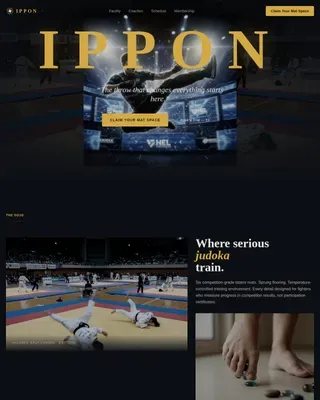 Judo Venue Landing Page Template | Competition Edge