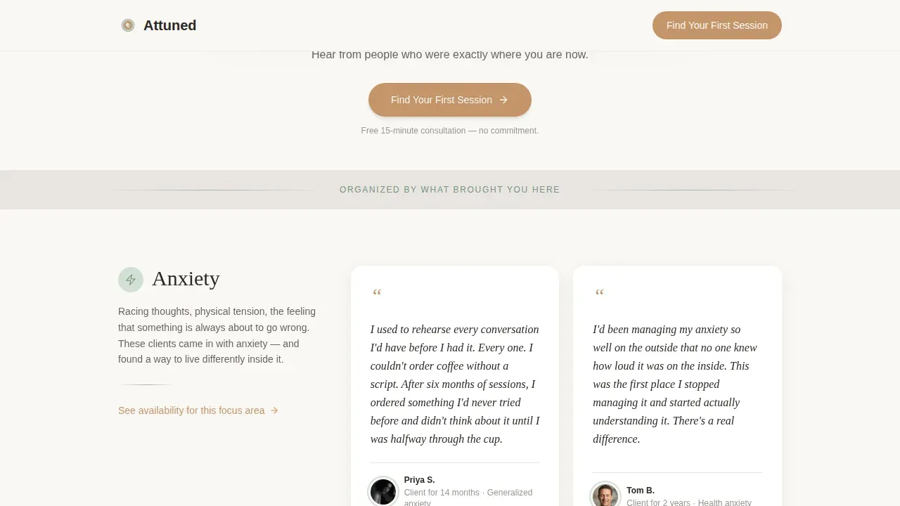 Psychologist Booking Website Template