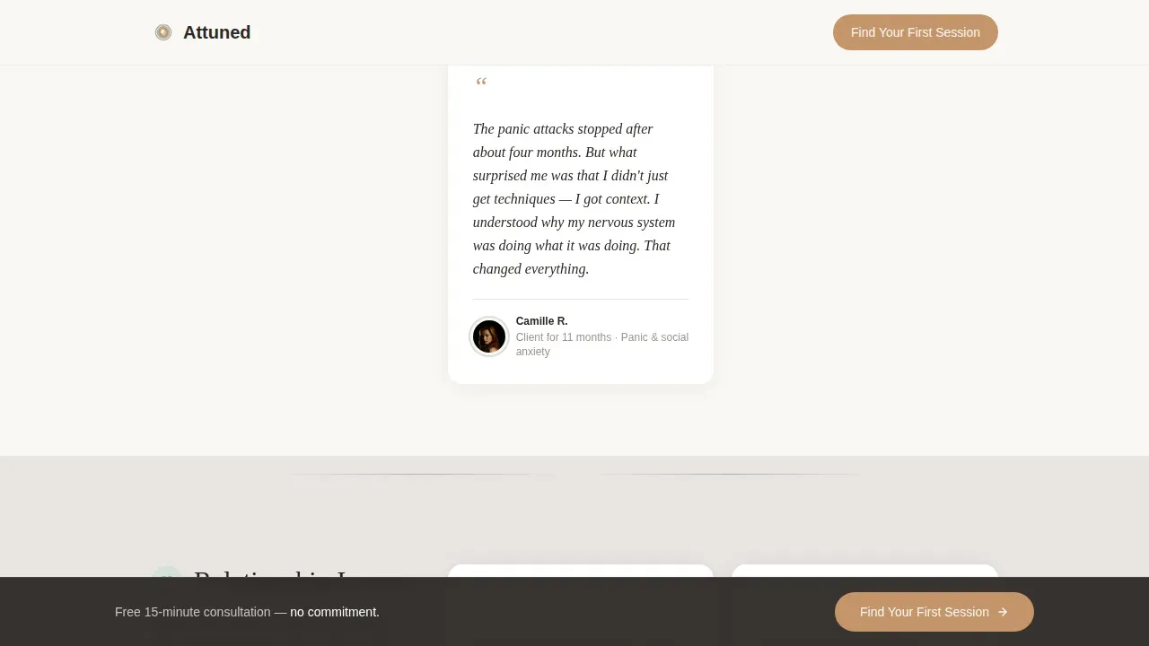 Psychologist Booking Website Template