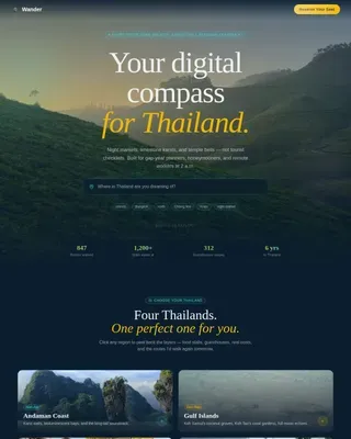 Immersive Thailand Travel Landing Page Template