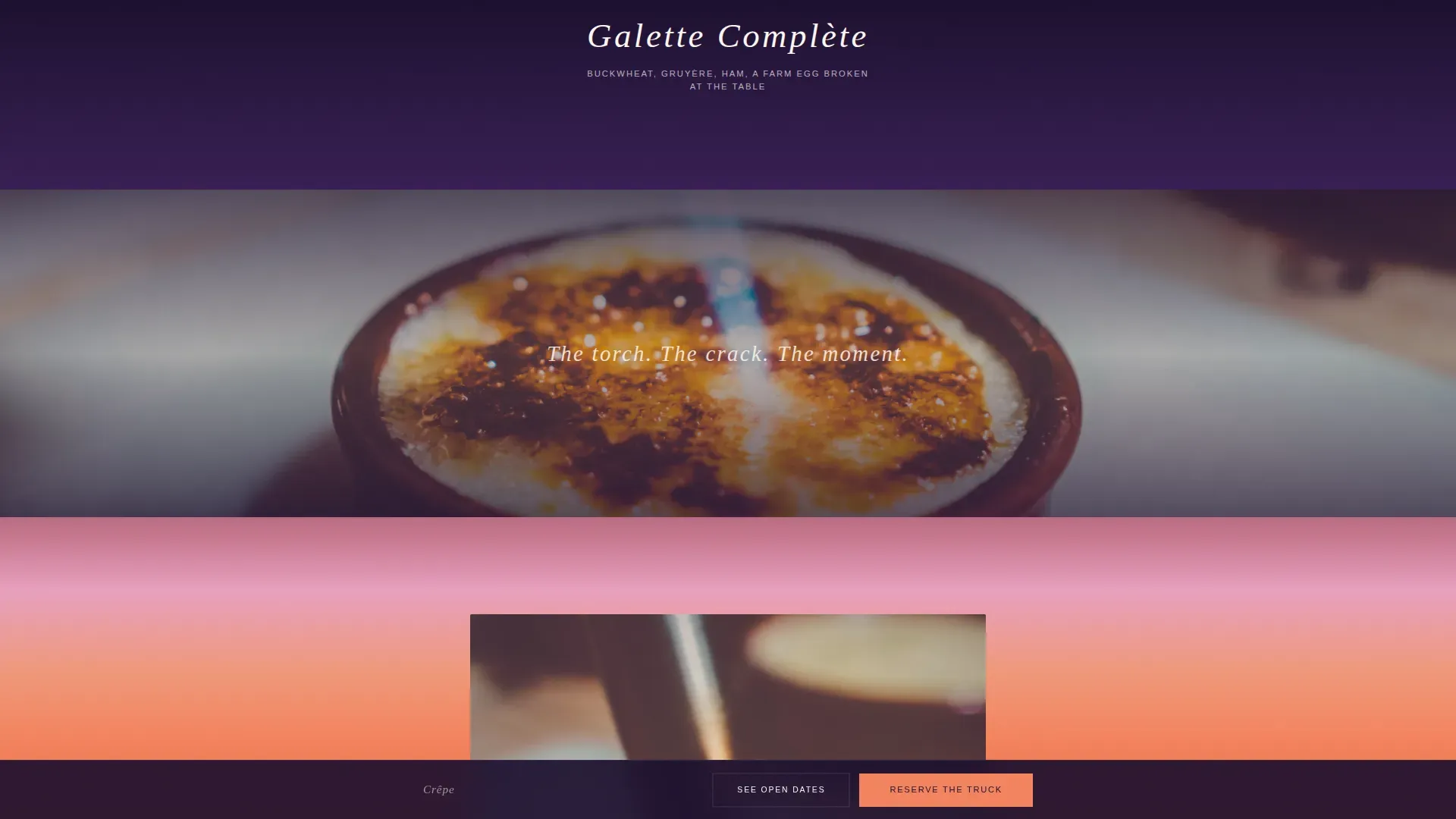 Luxe French Food Truck Booking Landing Page Template