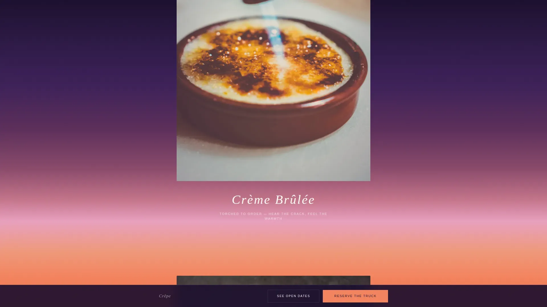Luxe French Food Truck Booking Landing Page Template
