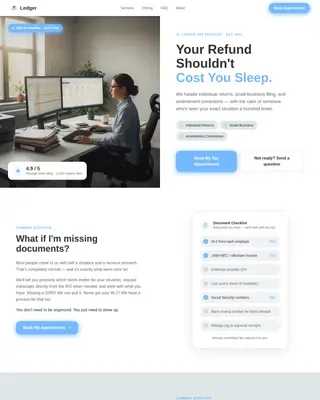 Tax Appointment Booking Landing Page Template