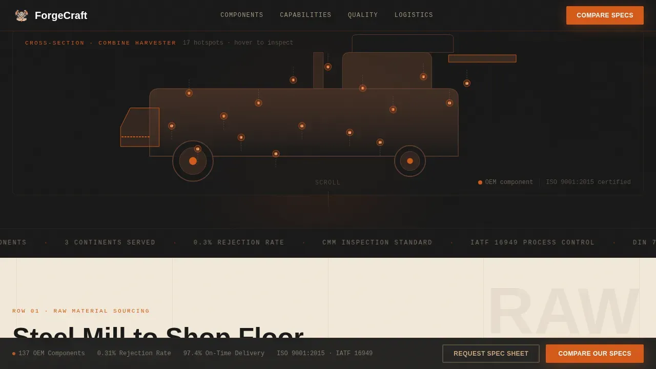 Specialist Agricultural Equipment Manufacturing Comparison Website Template