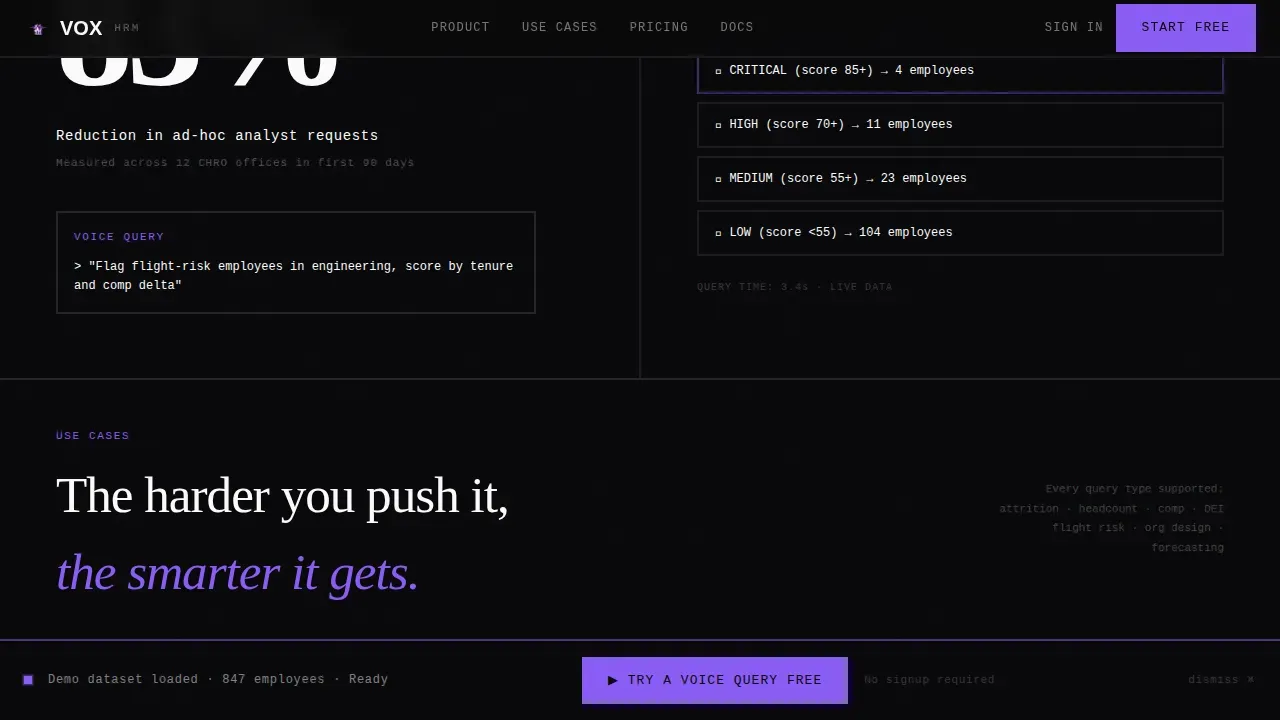 Bold Brutalist Voice-Activated HRM Landing Page Template