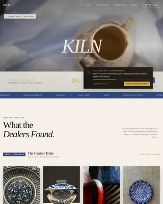 Curated Antique Pottery Landing Page Template