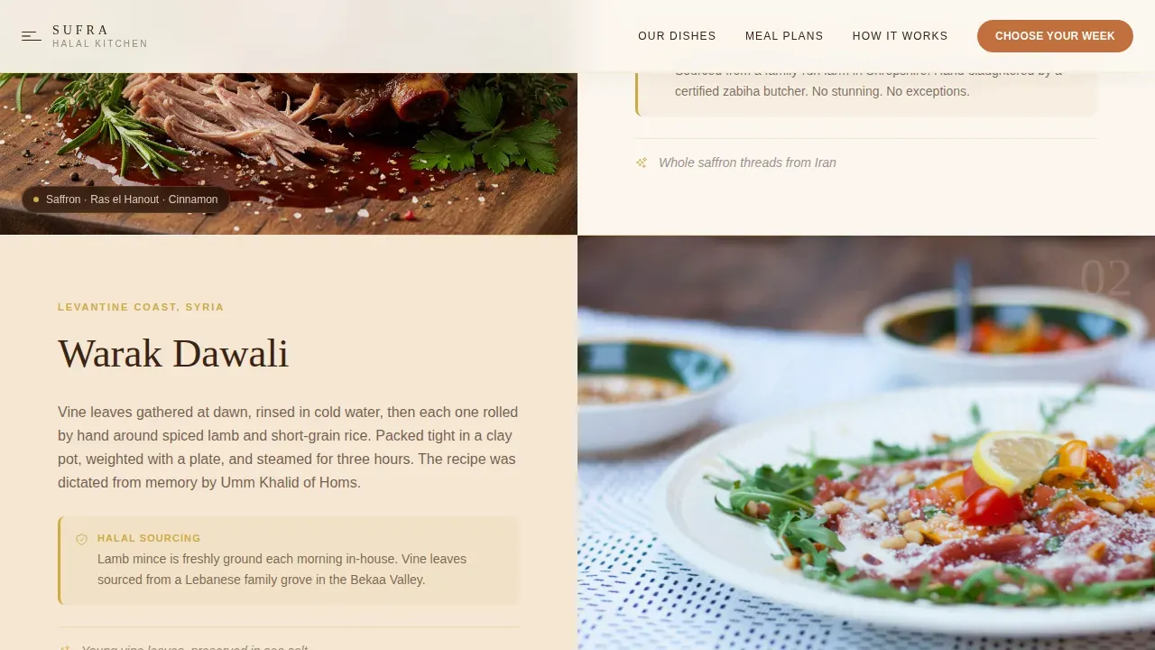 Authentic Halal Delivery Landing Page Template