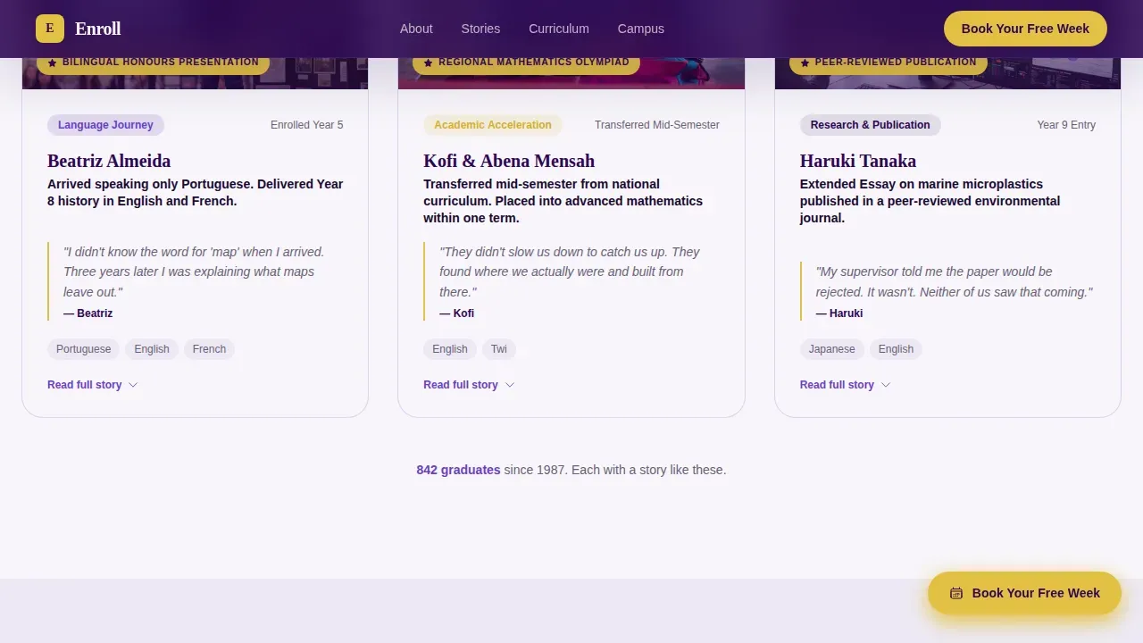 School (K-12) Booking Website Template
