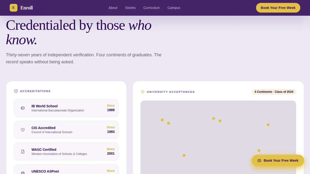 School (K-12) Booking Website Template