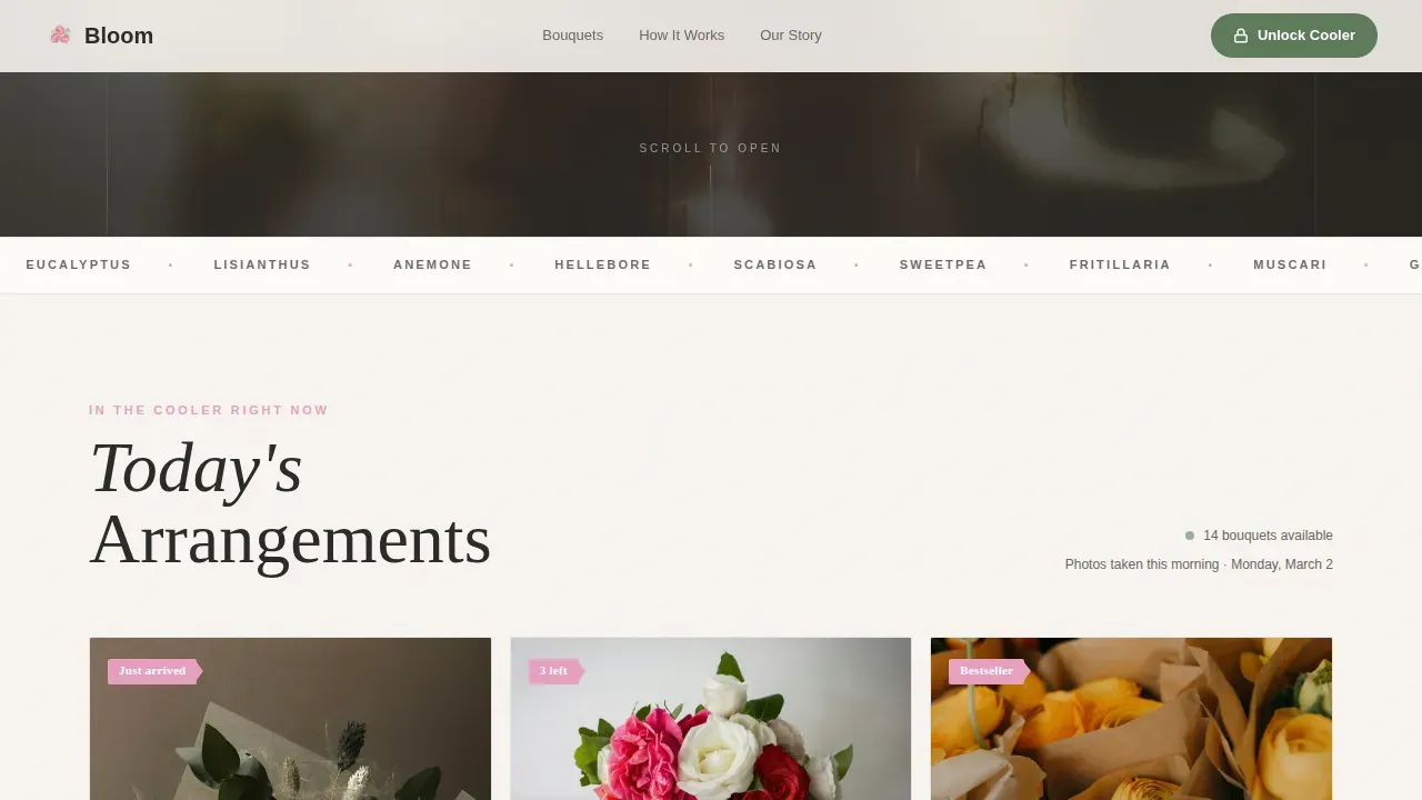 Self-Service Flower Gallery Landing Page Template