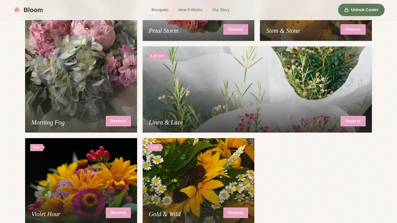 Self-Service Flower Gallery Landing Page Template