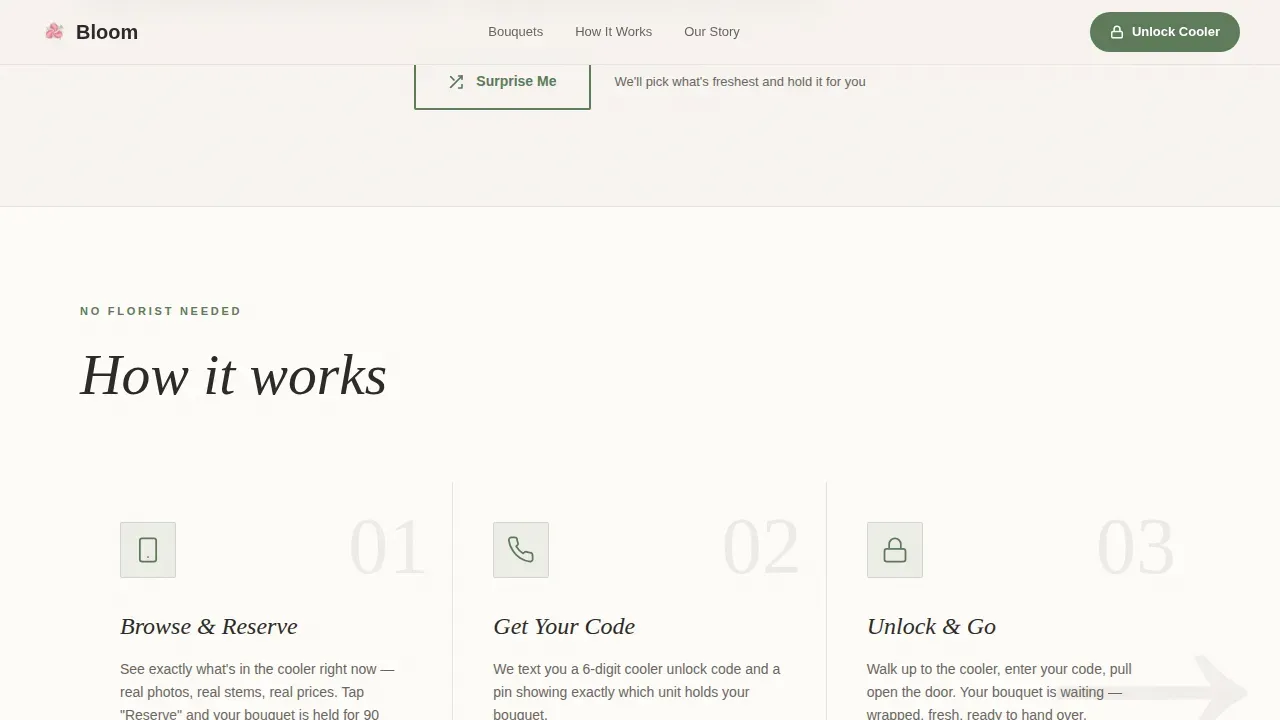 Self-Service Flower Gallery Landing Page Template