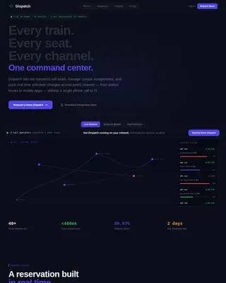 Real-Time Rail Operations Landing Page Template
