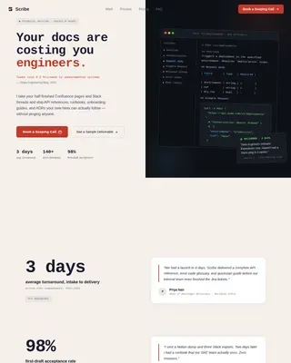 Specialist Technical Writer Appointment Booking Website Template