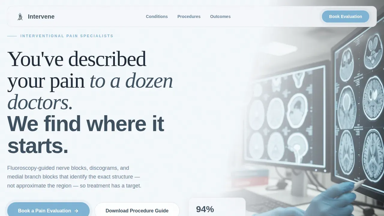 Precision Pain Management Landing Page Template