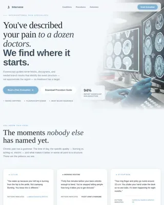 Precision Pain Management Landing Page Template