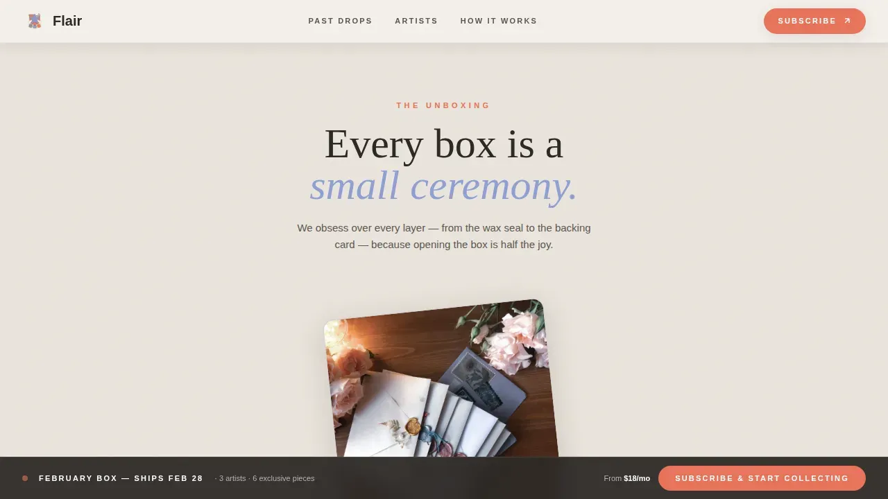 Vibrant Enamel Pin Box Landing Page Template