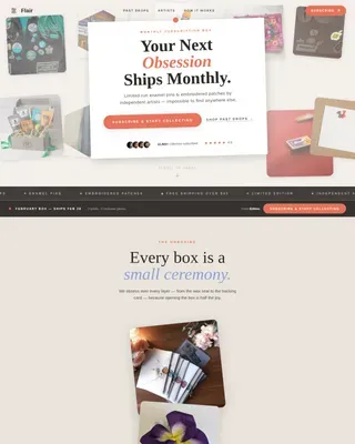 Vibrant Enamel Pin Box Landing Page Template