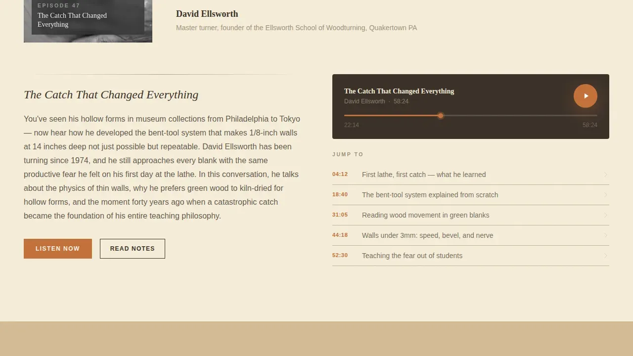 Woodturning & Lathe Work Content Blog Website Template