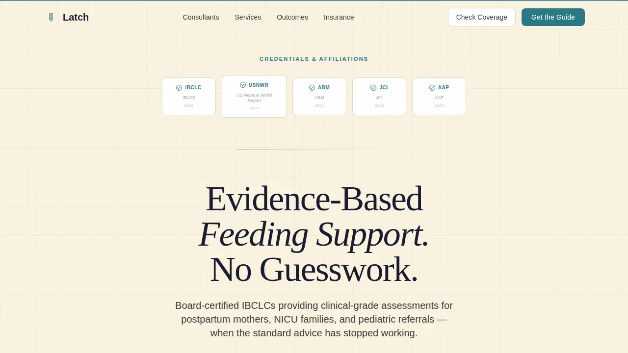 Evidence-Based Lactation Landing Page Template