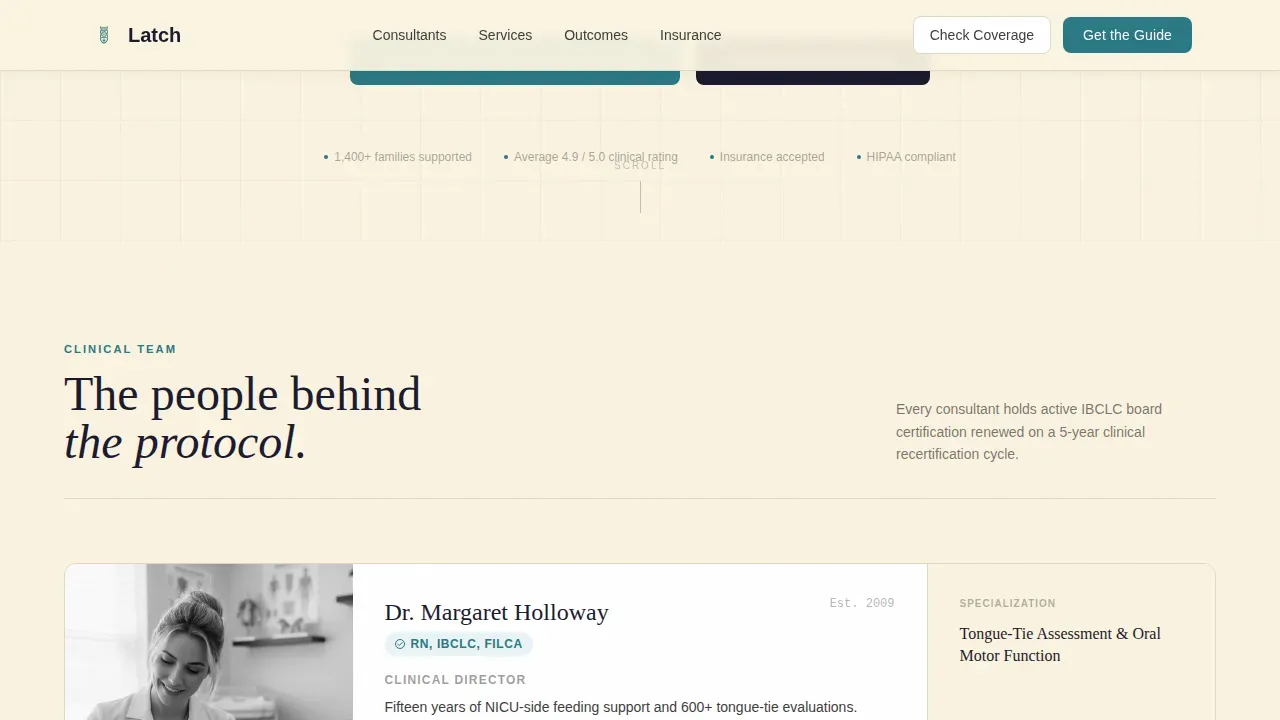 Evidence-Based Lactation Landing Page Template