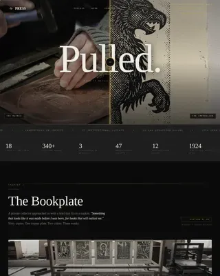 Expert Printmaker Portfolio Landing Page Template