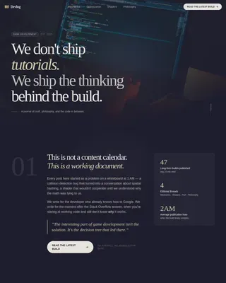 Sleek Game Dev Blog Landing Page Template