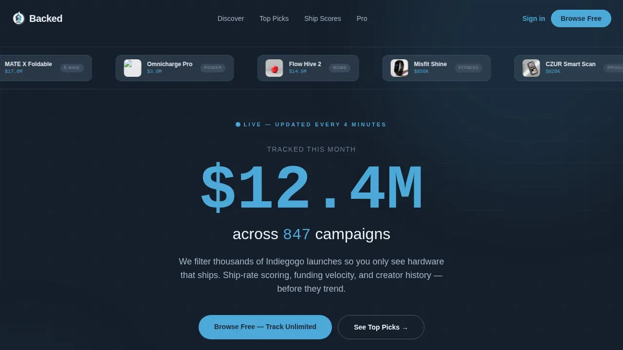 Curated Tech Campaign Discovery Landing Page Template